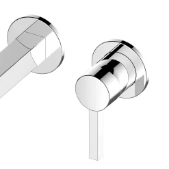 Viadurini Bathroom Waschbeckenarmaturen-Einhebel-Waschtischmischer zur Wandmontage aus verchromtem Messing - Erik