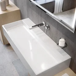 Viadurini Bathroom Waschbeckenarmaturen-Einhebel-Waschtischmischer zur Wandmontage aus verchromtem Messing - Erik