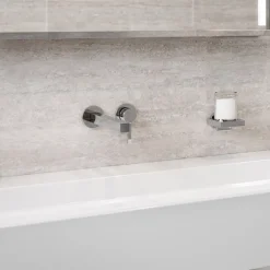 Viadurini Bathroom Waschbeckenarmaturen-Einhebel-Waschtischmischer zur Wandmontage aus verchromtem Messing - Erik