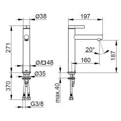 Viadurini Bathroom Waschbeckenarmaturen-Einhebel-Waschtischmischer ohne Ablauf Klassisches Design - Artemisia