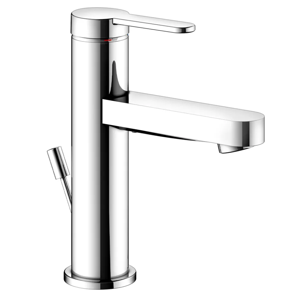 Viadurini Bathroom Waschbeckenarmaturen-Einhebel-Waschtischmischer mit flachem Design aus verchromtem Messing - Agenore