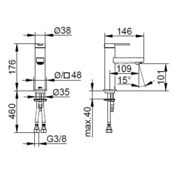 Viadurini Bathroom Waschbeckenarmaturen-Einhebel-Waschtischmischer mit flachem Design aus verchromtem Messing - Agenore
