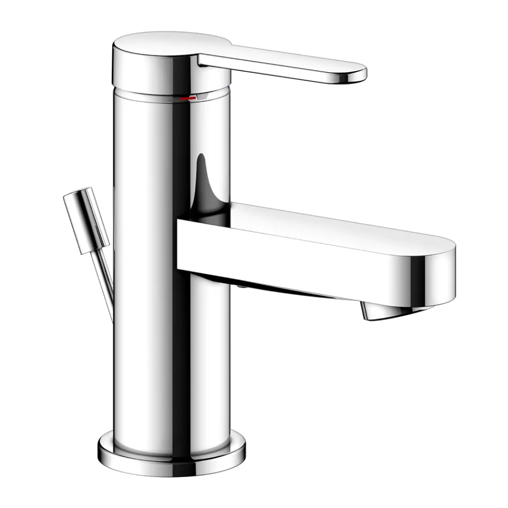 Viadurini Bathroom Waschbeckenarmaturen-Einhebel-Waschtischmischer mit flachem Design aus verchromtem Messing - Agenore