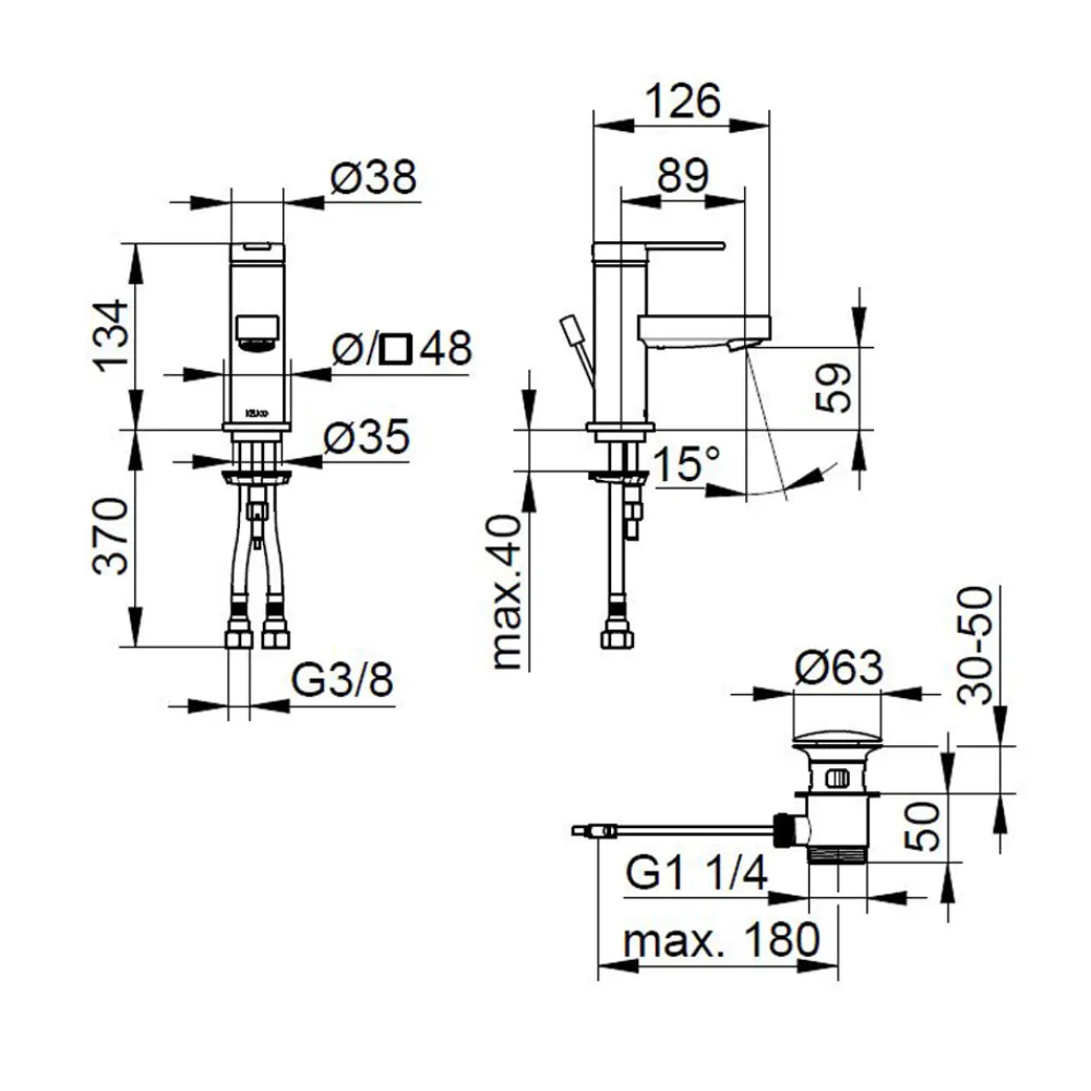 Viadurini Bathroom Waschbeckenarmaturen-Einhebel-Waschtischmischer mit flachem Design aus verchromtem Messing - Agenore