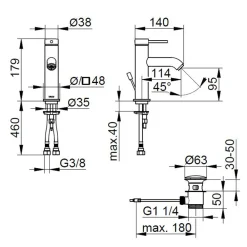 Viadurini Bathroom Waschbeckenarmaturen-Einhebel-Waschtischmischer Messing Rundes Design - Antilio