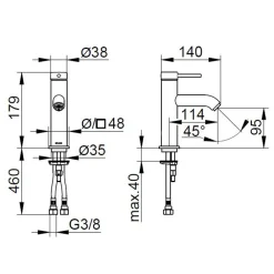 Viadurini Bathroom Waschbeckenarmaturen-Einhebel-Waschtischmischer Messing Rundes Design - Antilio