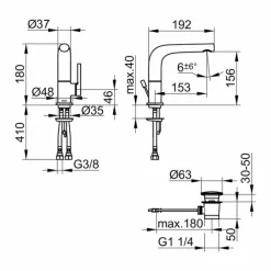 Viadurini Taps Waschbeckenarmaturen-Einhebel-Waschtischmischer aus Messing, Hochwertig - Pinto