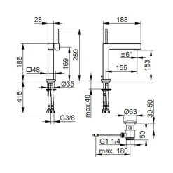 Viadurini Bathroom Waschbeckenarmaturen-Einhebel-Waschtischmischer aus verchromtem Messing - Erik