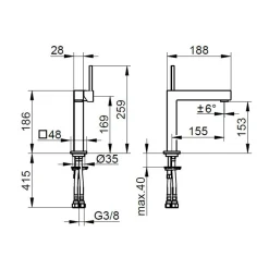 Viadurini Bathroom Waschbeckenarmaturen-Einhebel-Waschtischmischer aus verchromtem Messing - Erik