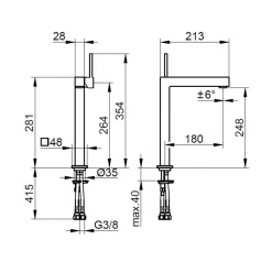 Viadurini Bathroom Waschbeckenarmaturen-Einhebel-Waschtischmischer aus verchromtem Messing - Erik