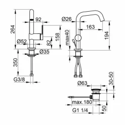 Viadurini Taps Waschbeckenarmaturen-Einhebel-Waschtischmischer aus Messing, Hochwertig - Zanio