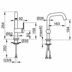 Viadurini Taps Waschbeckenarmaturen-Einhebel-Waschtischmischer aus Messing, Hochwertig - Zanio