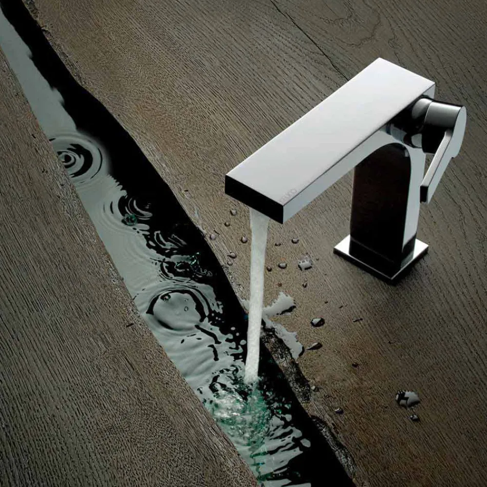 Viadurini Taps Waschbeckenarmaturen-Einhebel-Waschtischmischer mit Ablauf in Messing von Design-Etto