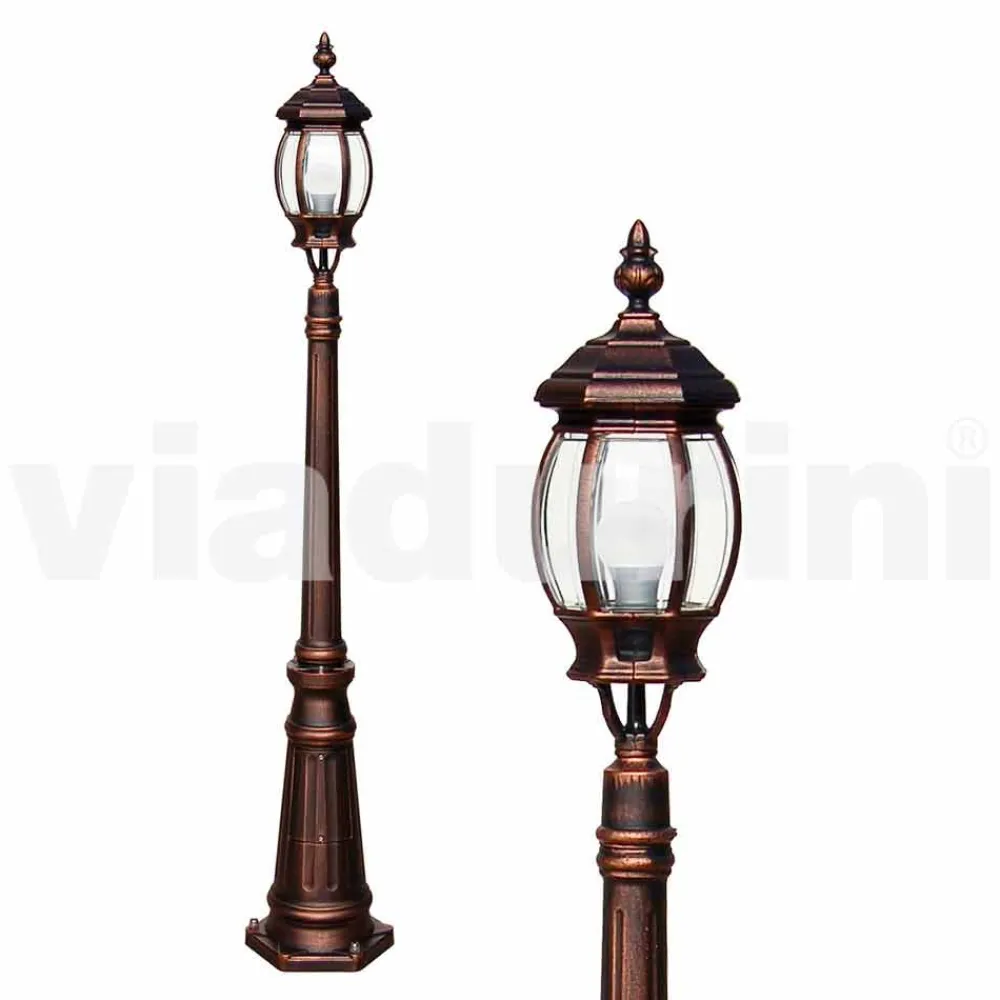 Viadurini Lighting Gartenlampion-Ein-Licht-Laternenpfahl für den Außenbereich aus Aluminium, made in Italy, Anika