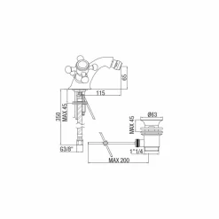 Viadurini Taps Bidetarmaturen-Einloch-Bidethahn aus Messing Klassisches Design Made in Italy - Lisca