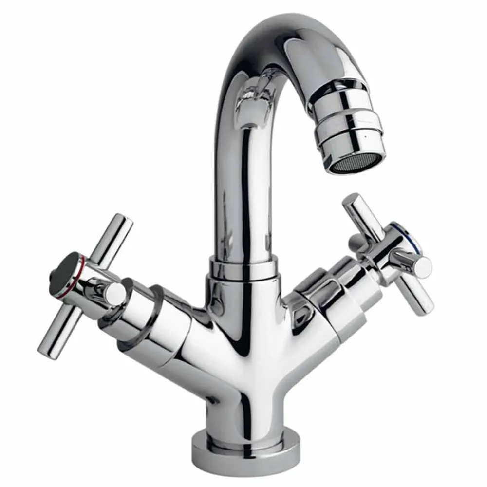 Viadurini Taps Bidetarmaturen-Einloch-Bidethahn mit Chrom-Messing-Abfluss Made in Italy - Zumbo