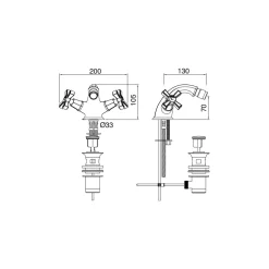 Viadurini Bathroom Bidetarmaturen-Einloch-Bidetmischer aus Messing, Vintage-Stil, hergestellt in Italien - Silvana