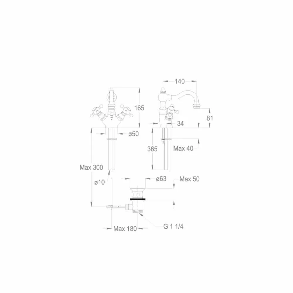 Viadurini Taps Waschbeckenarmaturen-Einloch-Design-Messing-Waschtischmischer Made in Italy - Binsu