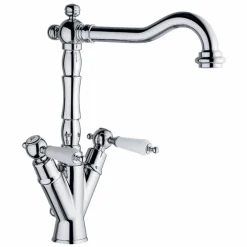 Viadurini Taps Waschbeckenarmaturen-Einlochmischer für klassisches Waschbecken aus Messing Made in Italy - Shelly