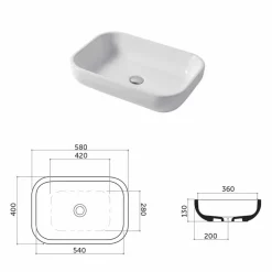 Viadurini Bathroom Keramikwaschbecken-Einloch-Waschtisch oder Wandwaschbecken aus Keramik Riardo