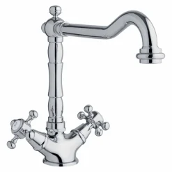 Viadurini Taps Küchenarmaturen-Einloch-Waschtischmischer in Messing Klassisches Design Made in Italy - Castor