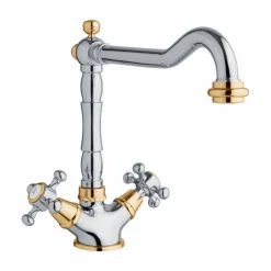 Viadurini Taps Küchenarmaturen-Einloch-Waschtischmischer in Messing Klassisches Design Made in Italy - Castor