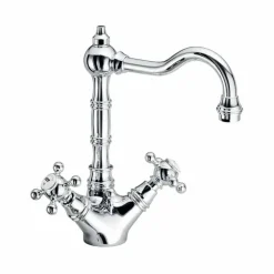 Viadurini Taps Waschbeckenarmaturen-Einloch-Waschtischmischer aus verchromtem Messing Made in Italy - Binsu