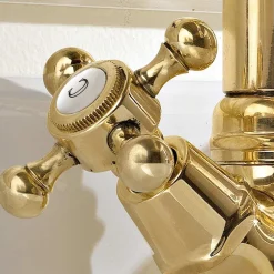 Viadurini Bathroom Waschbeckenarmaturen-Einloch-Waschtischmischer im Vintage-Design aus Messing Made in Italy - Ursula