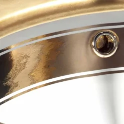 Viadurini Bathroom Waschbecken Aus Fire Clay-Einsatzwaschbecken Barock aus Fire Clay und Gold 24k made in Italy, Egeo