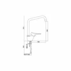 Viadurini Taps Küchenarmaturen-Einstellbarer Spülbeckenmischer aus Chrommessing Hergestellt in Italien - Cino