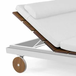 Viadurini in the Garden Sonnenliegen-Einzel oder Doppel Sonnenliege im Freien aus Aluminium und Holz - Cynthia