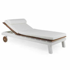 Viadurini in the Garden Sonnenliegen-Einzel oder Doppel Sonnenliege im Freien aus Aluminium und Holz - Cynthia