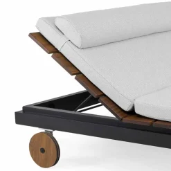 Viadurini in the Garden Sonnenliegen-Einzel oder Doppel Sonnenliege im Freien aus Aluminium und Holz - Cynthia