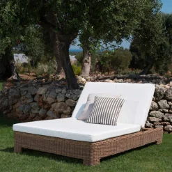 Viadurini in the Garden Sonnenliegen-Einzel- oder Doppel-Sonnenliege im Freien aus luxuriösem synthetischem Rattan - Yves