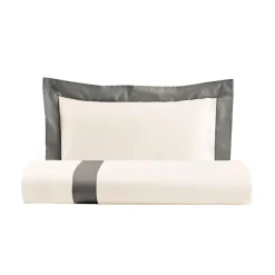 Viadurini Textile Bettbezüge-Einzel- und eineinhalbquadratisches Bettbezug-Set aus 100 % Baumwolle und 10 % Baumwollsatin - Detail