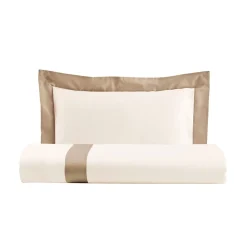 Viadurini Textile Bettbezüge-Einzel- und eineinhalbquadratisches Bettbezug-Set aus 100 % Baumwolle und 10 % Baumwollsatin - Detail