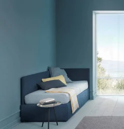 Bolzan Letti Maßgeschneiderte Möbel|Polsterbetten-Einzelbett, mit Eckkopfteil und Seitenwand Linie 4 Bozen