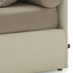 Bolzan Letti Maßgeschneiderte Möbel|Polsterbetten-Einzelbett mit Kopfteil, Struktur aus Eisen und Holz Line von Bolzan