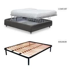 Viadurini Night Design Polsterbetten-Einzelbett mit optionalem Stauraum, hergestellt in Italien – Ciccio