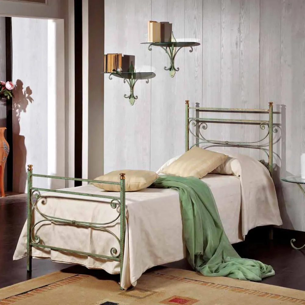 Viadurini Night Design Maßgeschneiderte Möbel|Einzelbetten Aus Schmiedeeisen-Einzelbett 85x190 cm aus Schmiedeeisen Made in Italy Leila