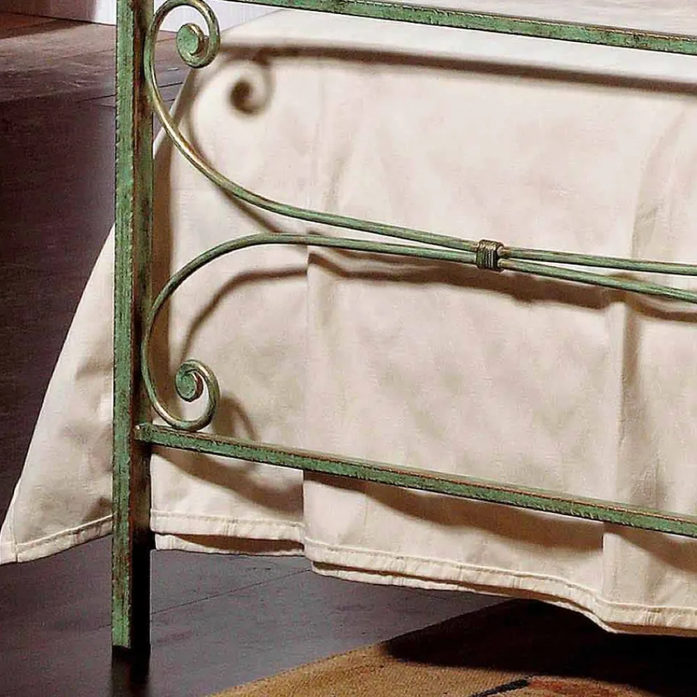 Viadurini Night Design Maßgeschneiderte Möbel|Einzelbetten Aus Schmiedeeisen-Einzelbett 85x190 cm aus Schmiedeeisen Made in Italy Leila