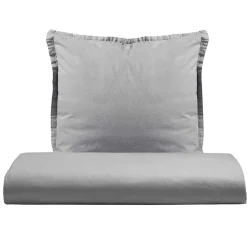 Viadurini Textile Bettbezüge-Einzelbettbezug-Set aus reiner, stückgefärbter Baumwolle mit 1 Kissenbezug - Delicacy