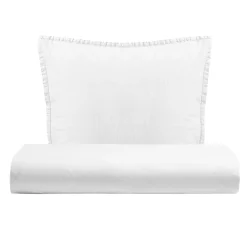 Viadurini Textile Bettbezüge-Einzelbettbezug-Set aus reiner, stückgefärbter Baumwolle mit 1 Kissenbezug - Delicacy