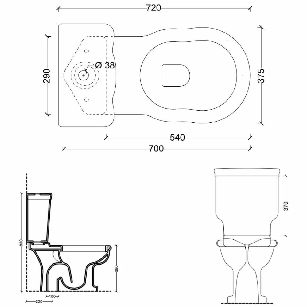 Viadurini Bathroom Wc-Einzelblock-Toilettenschüssel aus weißer Keramik Style 72x36cm, Italy