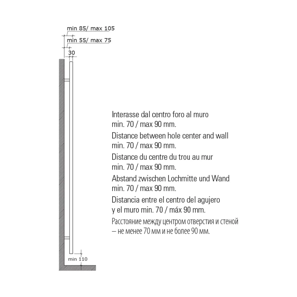 Viadurini Radiators Handtuchheizkörper Wasser-Einzelner hydraulischer Handtuchwärmer aus Kohlenstoffstahl Rost Made in Italy - Alan