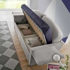 Viadurini Italian Sofas Moderne Schlafsofas-Einzelschlafsofa mit Behälter aus Stoff Made in Italy - Kayla