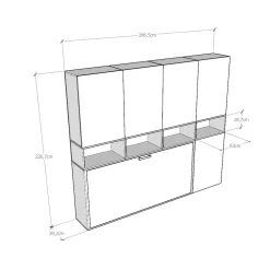 Viadurini Night Design Klappbett-Einzel-Schrankbett in verschiedenen Zusammenstellungen – Kollaborativ