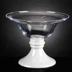 Viadurini Living Deko Vasen-Elegante Indoor-Vase aus weißem und transparentem Glas Made in Italy - Allegra