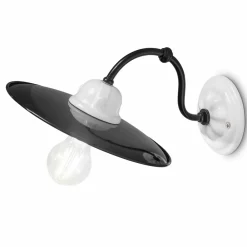 Ferroluce Shabby Chic Wandleuchten-Elegante Wandleuchte aus weißer Keramik Potenza