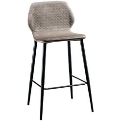 Viadurini Living Küchenhocker-Eleganter Hocker aus farbigem gestepptem Samt und anthrazitfarbenem Metall - Scarat